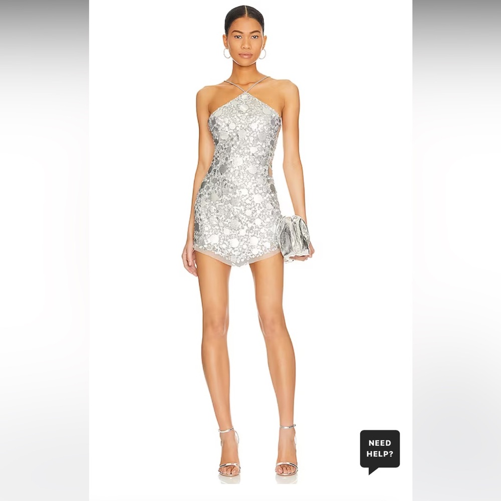 Quinn Embellished Mini Dress in Silver
Lovers and Friends
